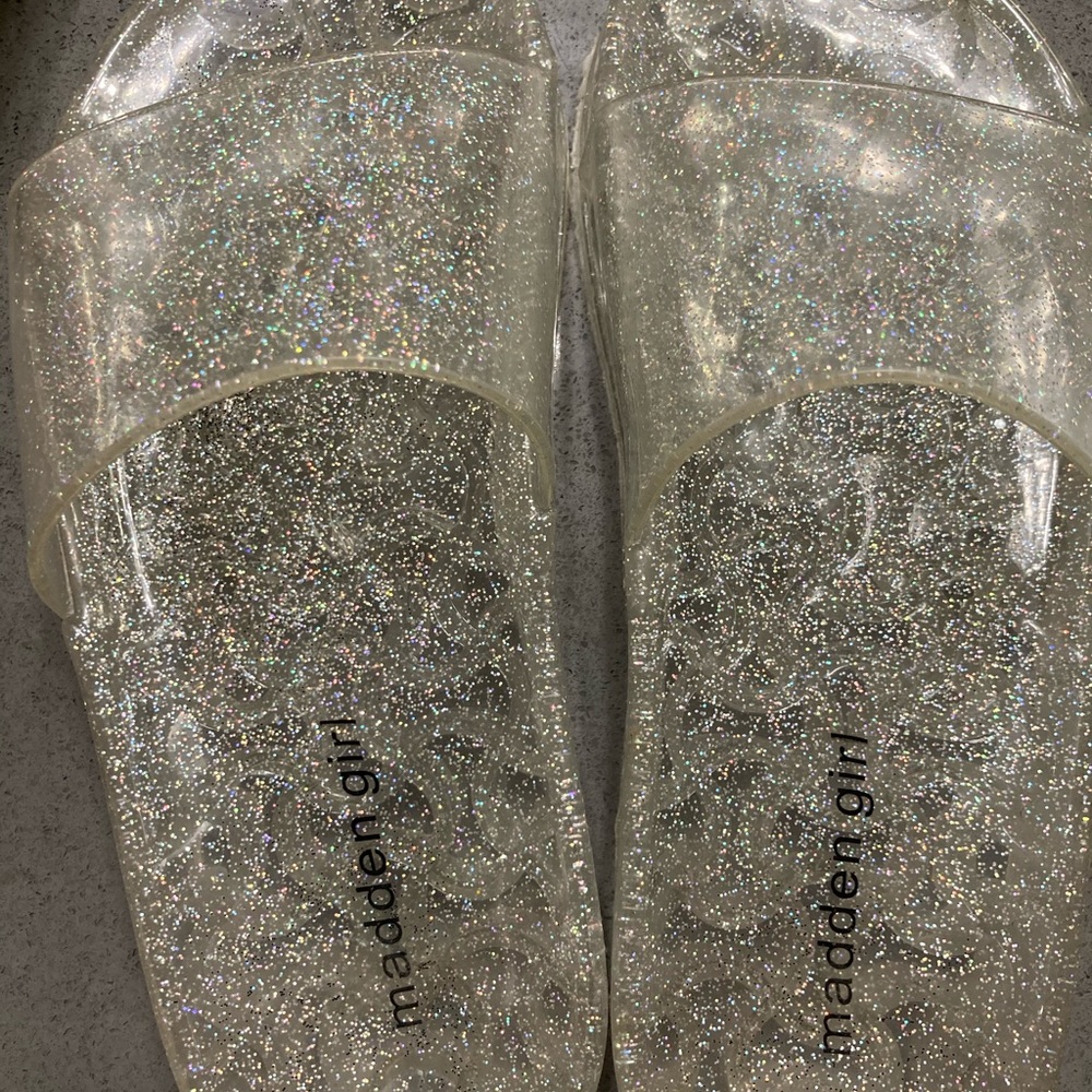Madden girl Steve Madden slides sandals clear